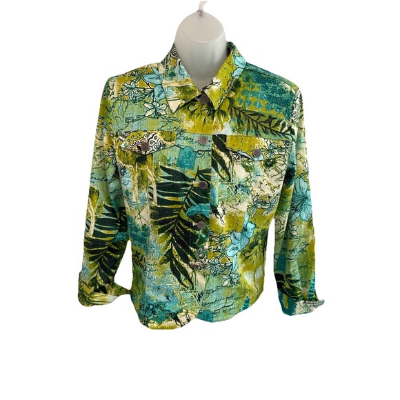 Elcc Jackets & Blazers - ELCC Women Jacket Stretch Blue, Aqua,Green's World Map Design Blazer Size S NWT